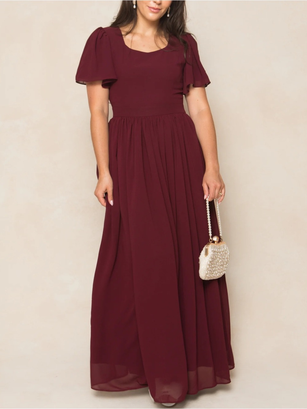 NWT Abbie Dress in Wine Chiffon